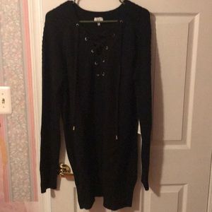 Oversized Tobi lace up sweater dress